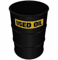 Properly Labelled "Used Oil" Drum